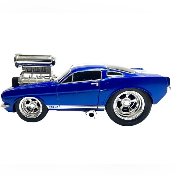 Vintage 2000 1966 Ford Mustang GT 350 Muscle Machines 1:18 Blue / White Stripes - Picture 2 of 12